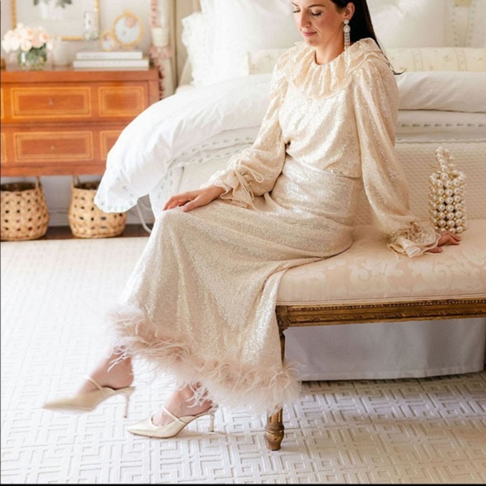 Antonio Melani x Nicola Bathie sequin feather skirt